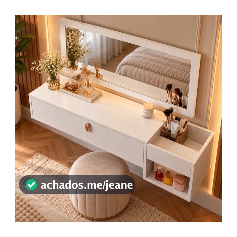 Penteadeira Com Espelho Camarim Body Splash Suspensa e Gaveta Organizadora Maquiagem - OFERTA DE LANCAMENTO