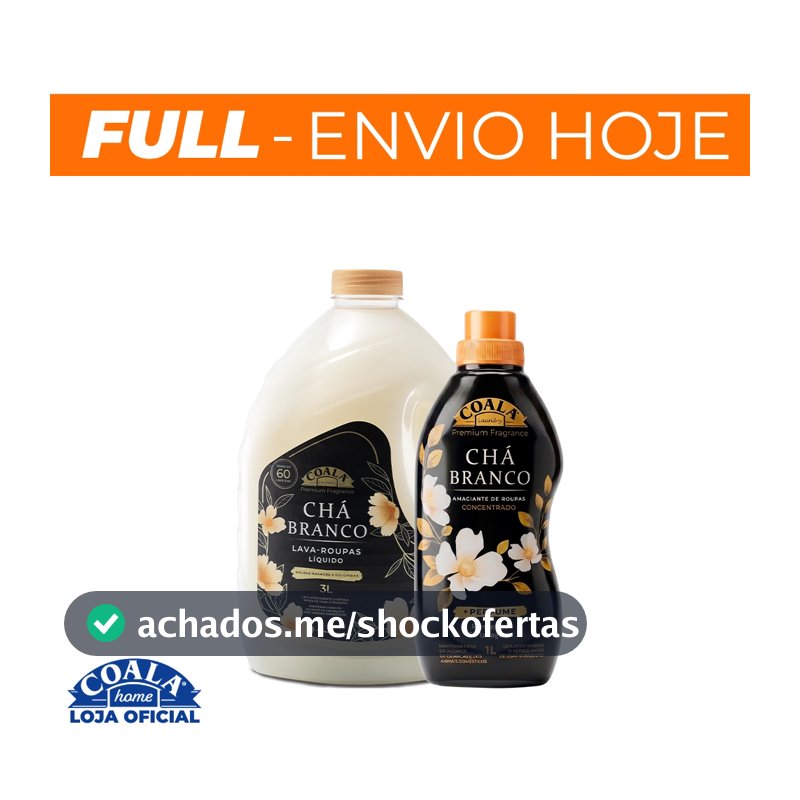 Kit Coala Laundry Chá Branco - 1 Lava Roupas 3L + 1 Amaciante Concentrado