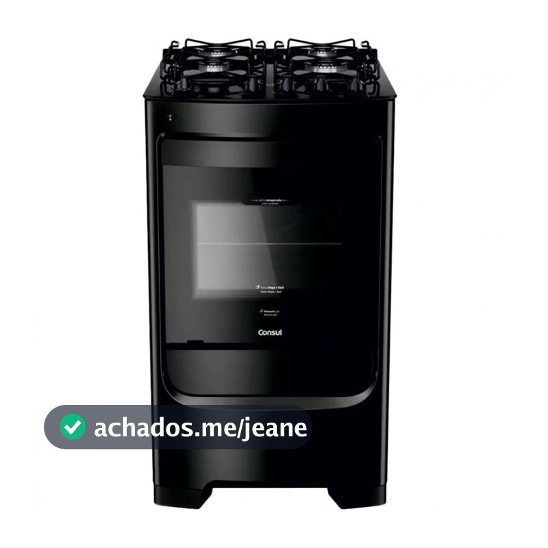 Fogão 4 Bocas Bivolt Mesa de Vidro Grades Individuais CFO4VBE Consul