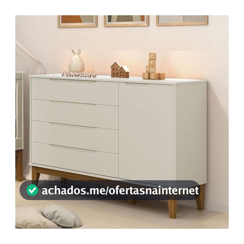 Cômoda Com Porta Classic Elfe Areia Acetinado Amadeirado - Reller