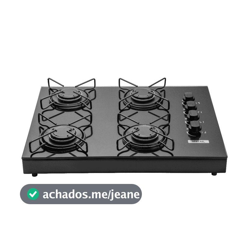 Fogão de Mesa a Gás Stelar Euro 4 Bocas Preto