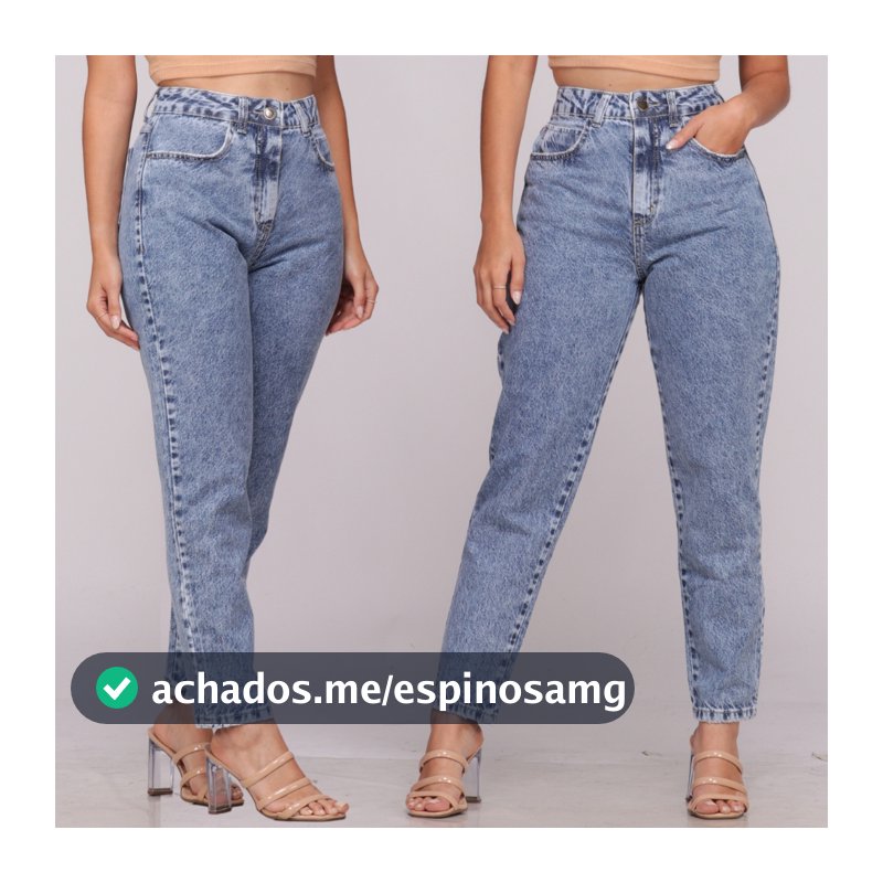 Calça Mom Jeans Cintura Alta Feminina Levanta Bumbum