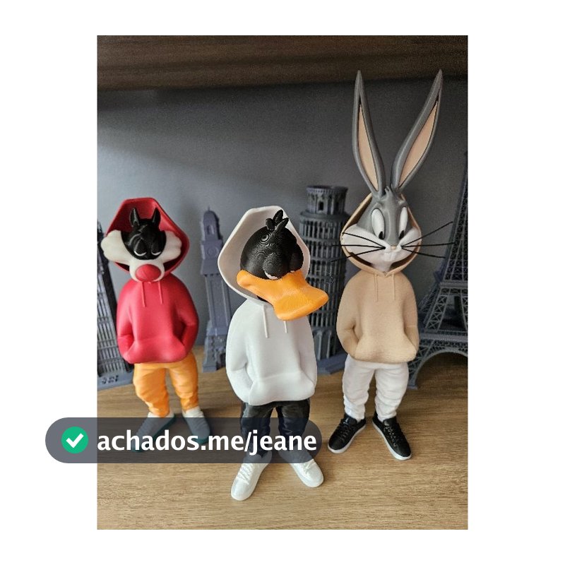 Boneco figure action impressão 3D - Pernalonga Patolino Frajola - Qualidade superior