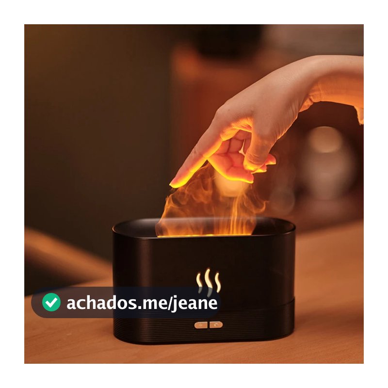 Umidificador De Perfume Ar Ultrasônico Com Simulação De Iluminação LED Máquina De Fragrância De Chama Colorida