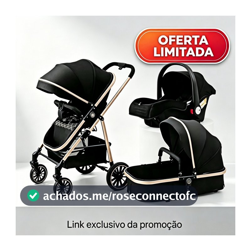 Carrinho de Bebê 3 em 1 Completo – Inclui Moisés e Bebê Conforto