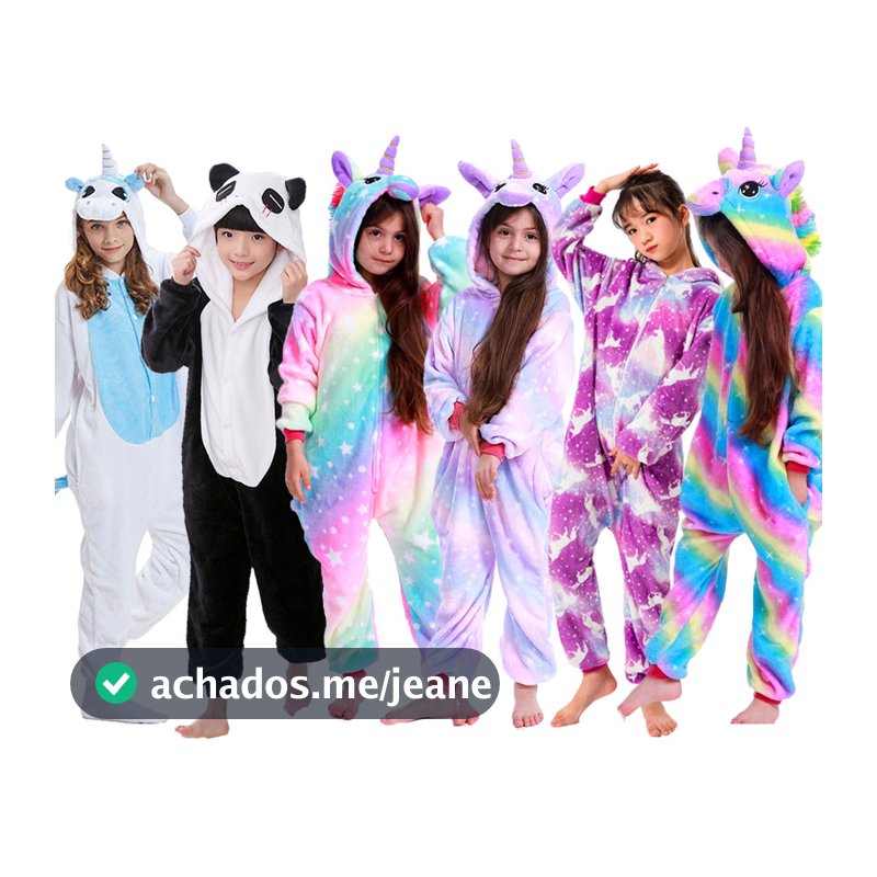 Crianças Flanela Pijama De Inverno Meninas Meninos Unicórnio Bonito Dos Desenhos Animados Animais Com Capuz Pijamas Onesie Para