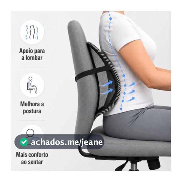 Suporte Apoio Lombar Encosto Ergonômico Cadeira Banco Carro