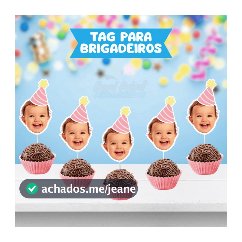 100 Tags Para CupCake l Docinhos l Brigadeiro l Festa infantil l Personalizado l Envio Imediato