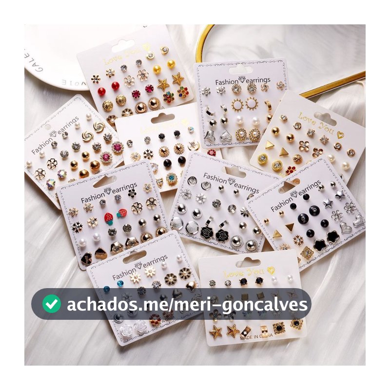 Kit 12 Pares de Brincos Pequeno Feminino lolibiju