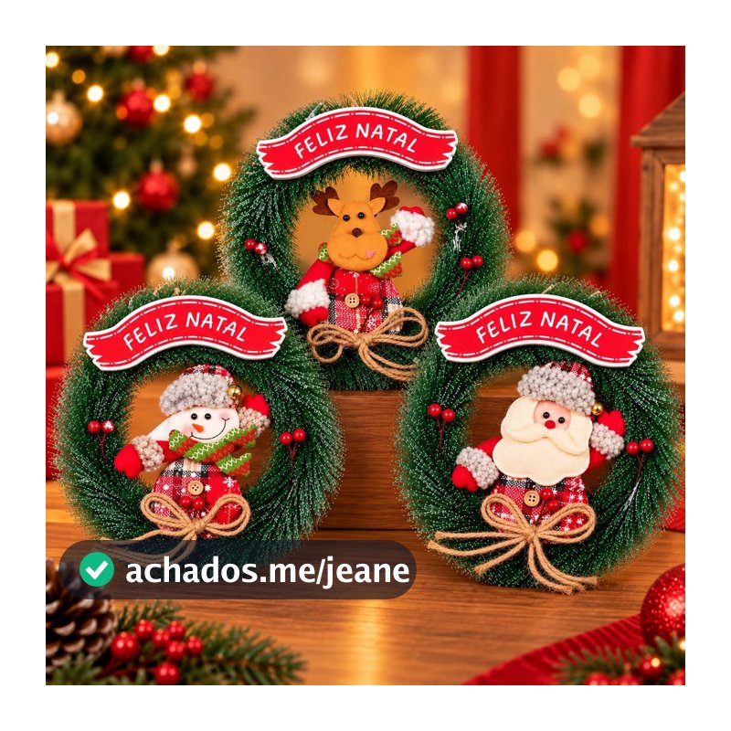 Guirlanda de Natal 24cm Decoração Natalina Enfeite de Porta