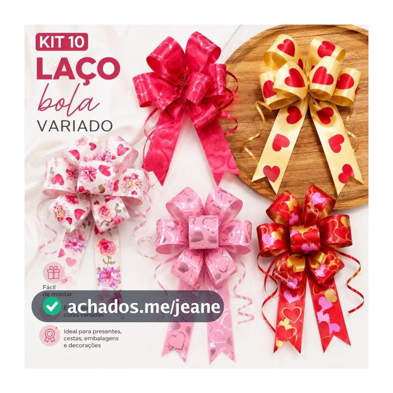 kit 10 Laço Bola Decorado e Variado .