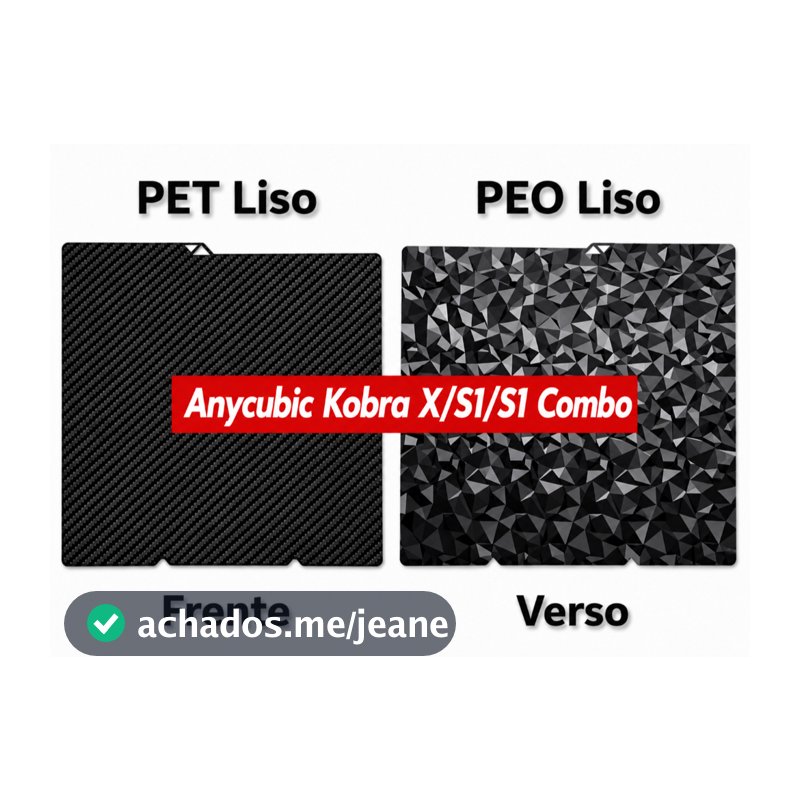 Placa de Impressão para Impressora 3D Anycubic Kobra X/ Kobra 4/S1/S1 Combo - Vários Modelos