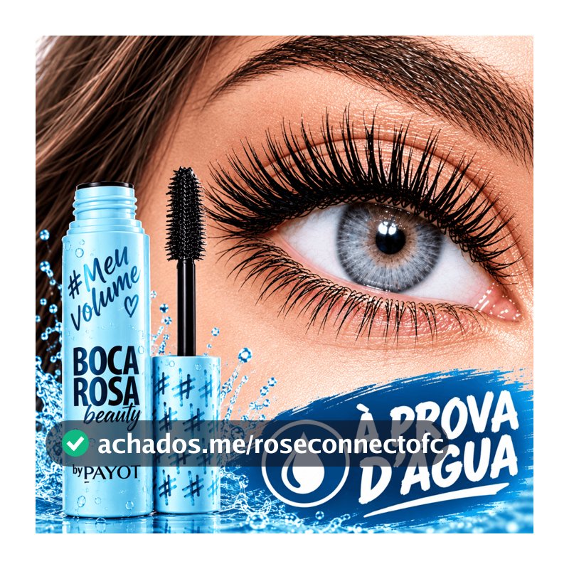 Máscara de Cílios Boca Rosa Payot Meu Volumão Rímel Extra Volume À Prova D'água Original Preto Longa Duração