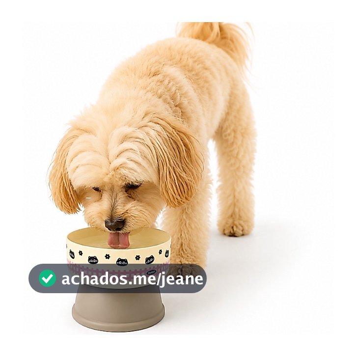 Kit 2 Comedouro Tigela Bebedouro Pet Elevado Alto Cães e Gatos 300ml