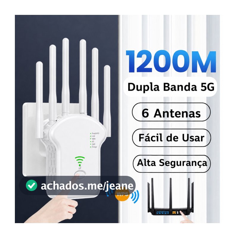 Repetidor Wifi 2800m 6 Antenas Roteador Amplificador De Sinal Modem 300MBPS FLUX