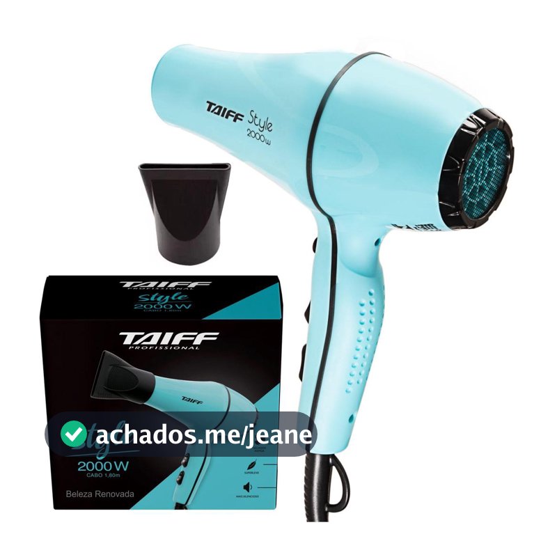 Secador De Cabelo Taiff Style Azul Tifanny Original 2000 W