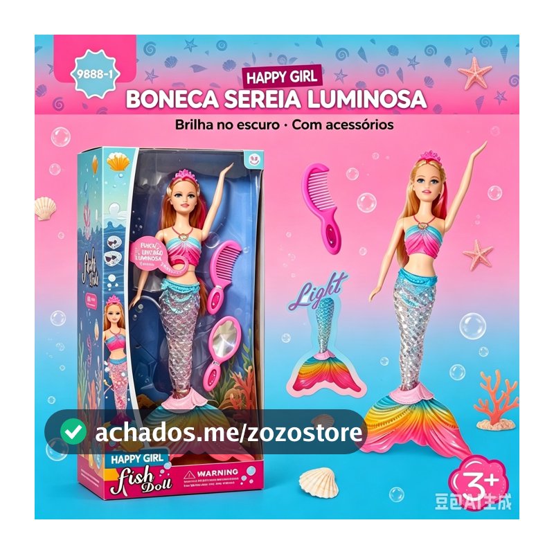 boneca SEREIA com luz e som/ brinquedo infantil/bonecas WJ47