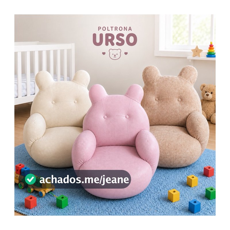 Poltrona Infantil Urso | Sofá Infantil Decorativo Quarto de Bebê Madeira