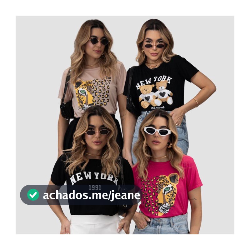 Kit 2 Blusinhas Tamanho Único T-shirt Feminina  + 10 Estampas
