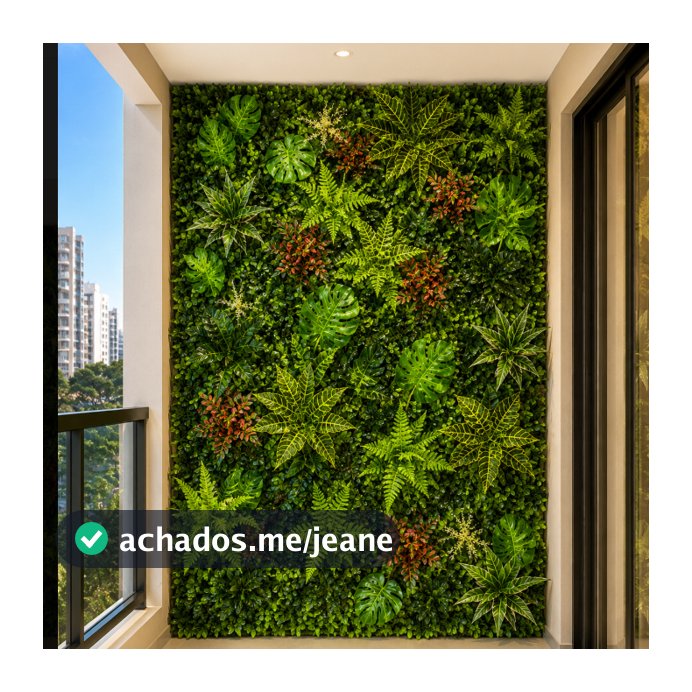 Placa Jardim Vertical 40x60cm Flores Artificiais Painel Verde Decorativo para Parede Premium