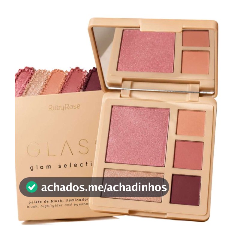 Paleta Ruby Rose Honor Glass Glam Selection Blush Iluminador E Sombra