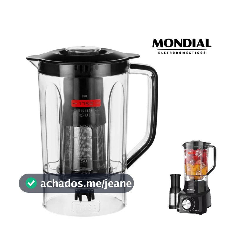Copo para Liquidificador Mondial L-900 Preto 1,750l Original