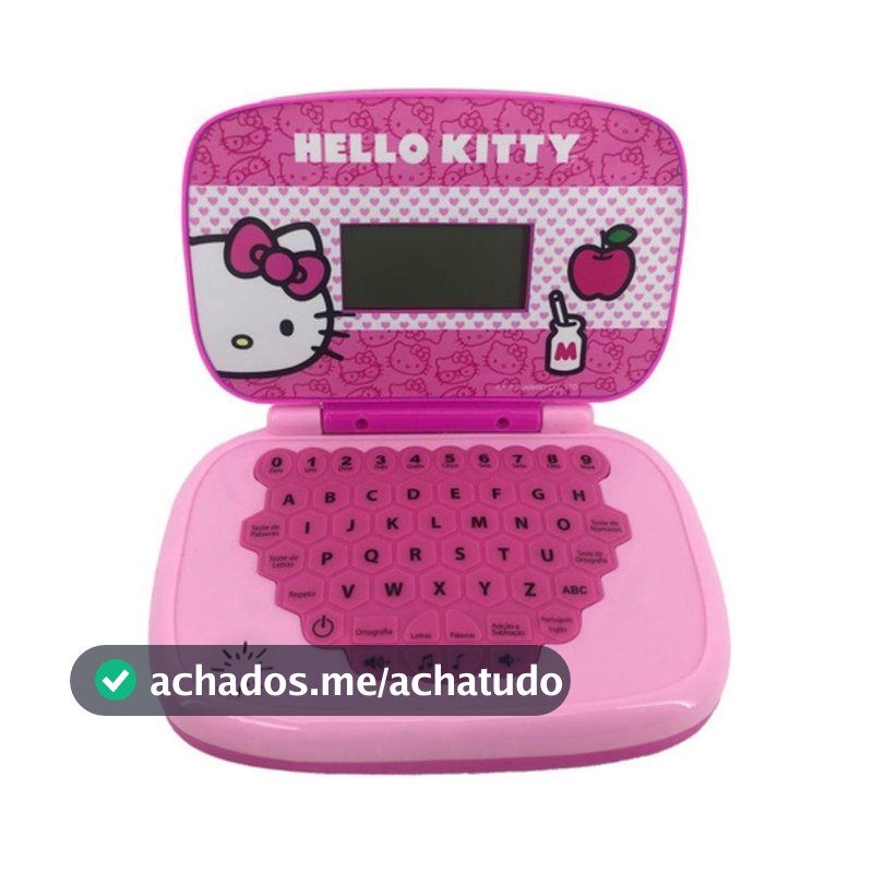 Laptop Infantil Educativo Hello Kitty Bilíngue Candide