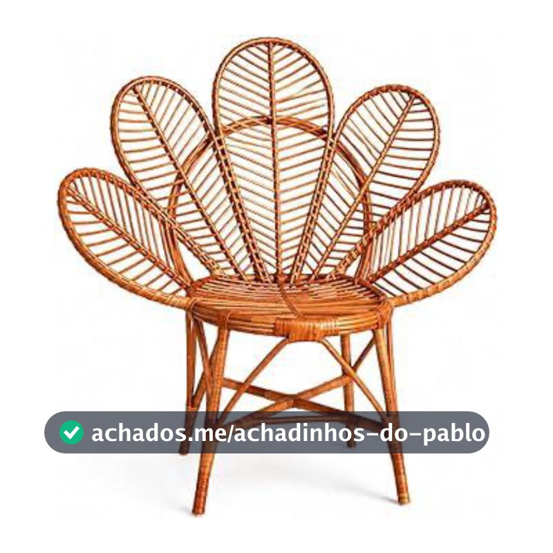 cadeira petala adulto em vime natural envernizada