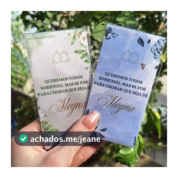 Kit Completo Lágrimas De Alegria Para Casamento (Saquinhos + Lenços + Tag ) Escolha Quantidade
