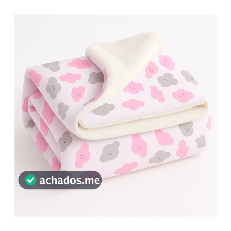 Cobertor p/ Berço Bebê Dupla Face Sherpa Carneirinho Antialérgico Toque Macio