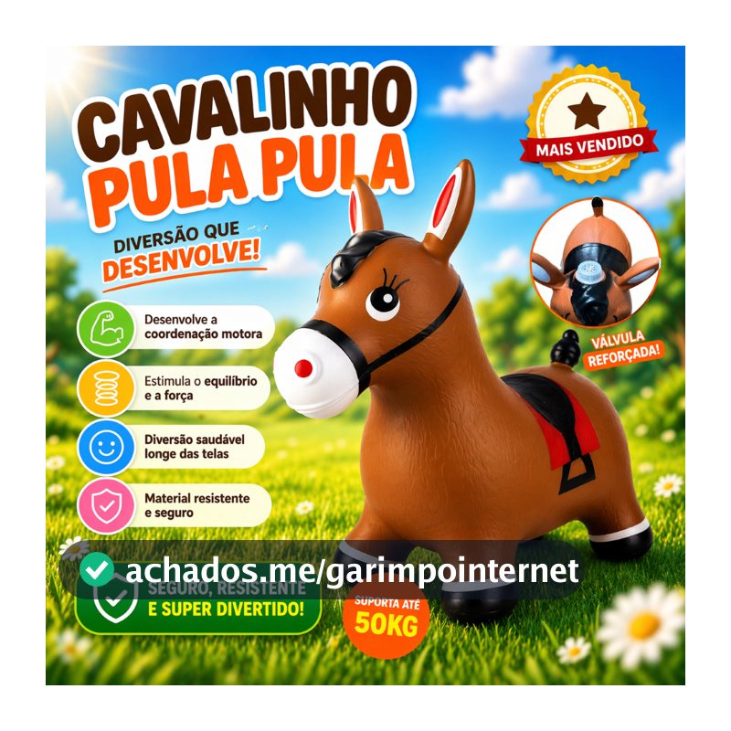 Cavalinho Upa Upa Musical Infantil Inflável Pula Pula Pocotó Com Luz e Som Brinquedo Bebê