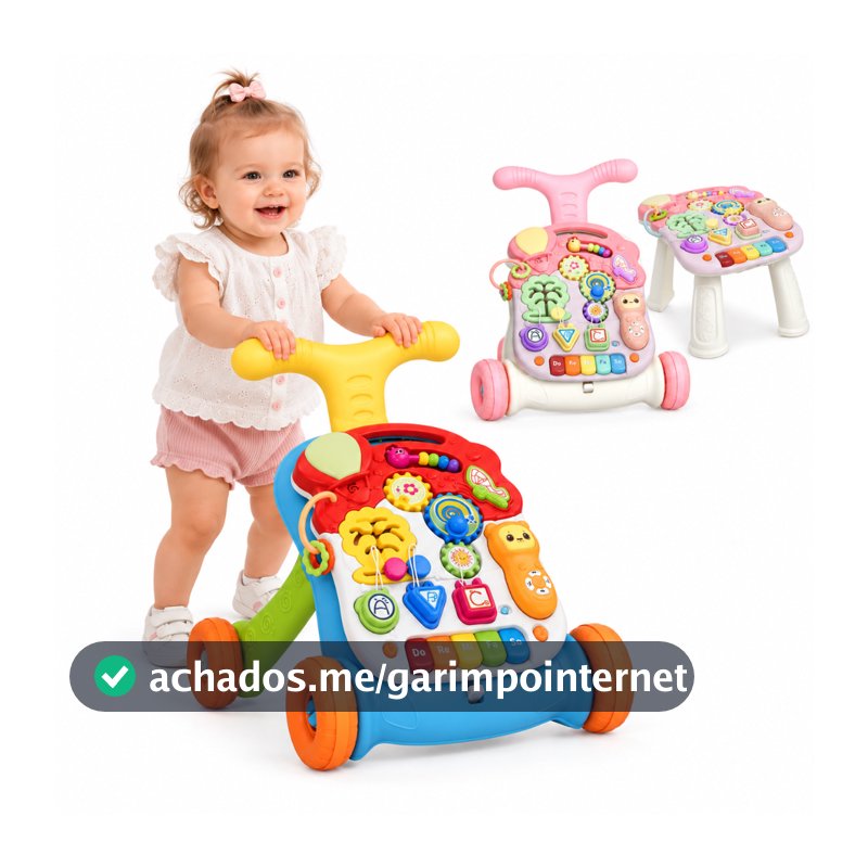 Andador Infantil Que Vira Mesinha Brinquedo Educativo Mesa Atividades Multifuncional Didatico Bebê