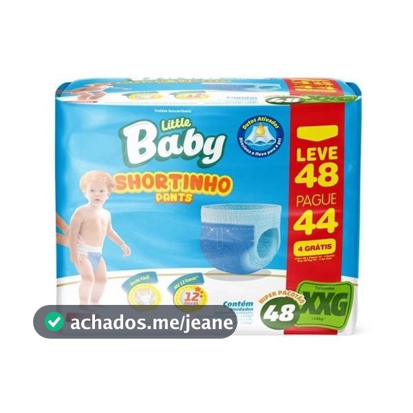 Fralda Infantil Little Baby Shortinho Hiper XXG com 48 Unidades