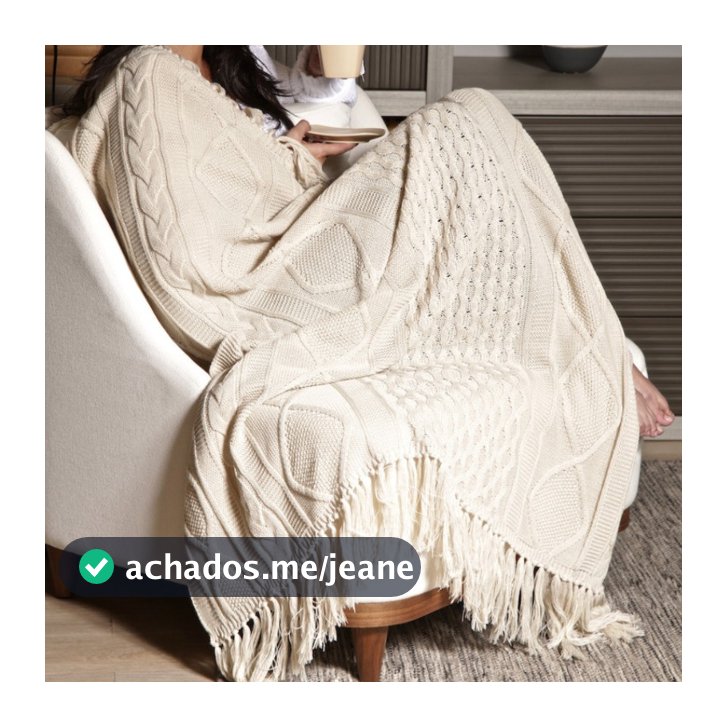Manta Decorativa Tricot Com Franja Para Sofa Sala Cama 120x150cm Chicago