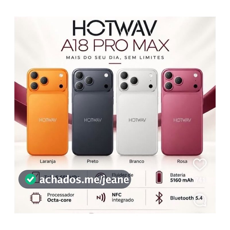 Celular HOTWAV A18 Pro Max 128 gb sem fone 6,65  RAM 48mp 8mp
