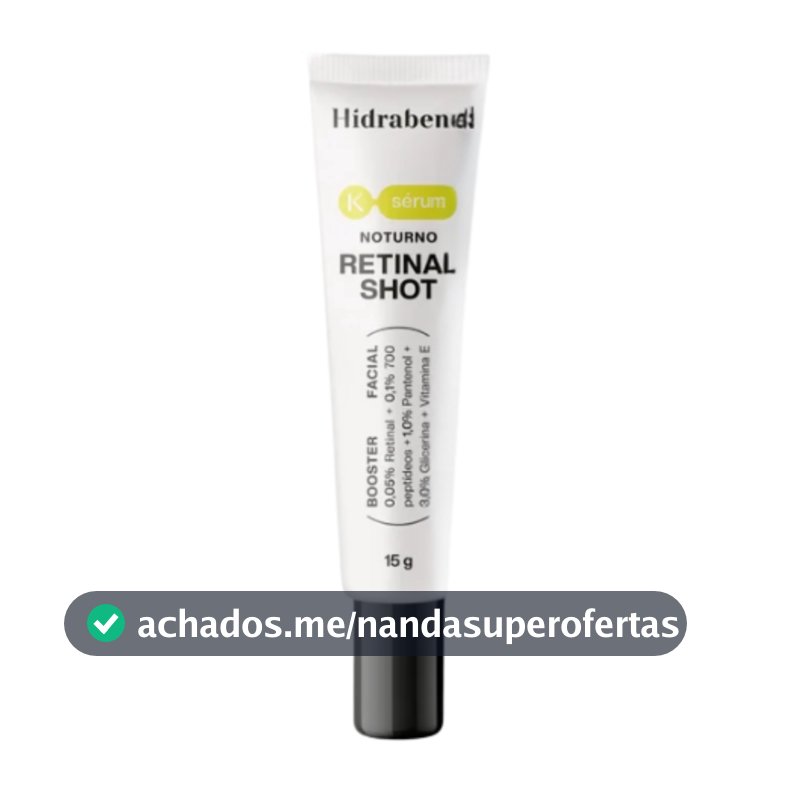 Hidrabene K-Sérum Noturno Retinal Shot Booster Facial Antissinais com Peptídeos e Pantenol 15g