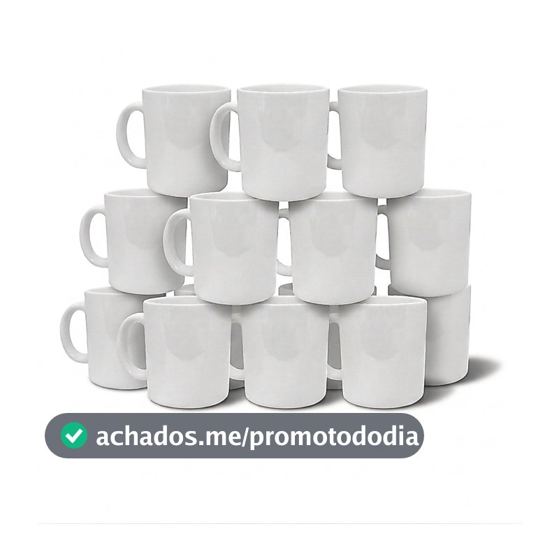 Kit 12 Canecas Brancas de Cerâmica Premium Para Sublimação 330ml Lisa Presente Criativo