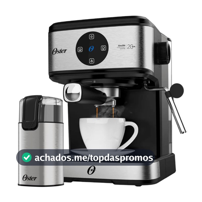 Kit Espresso Oster - Cafeteira Double e Moedor de Café Elétrico Inox