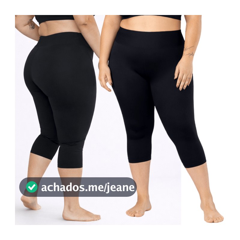 Calça Capri Legging Plus Size Academia Confortável Cintura Alta Poliéster ZeroTransparencia Corsario