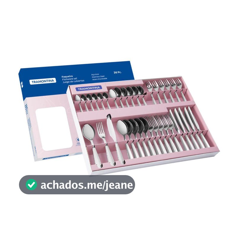 Faqueiro Tramontina Laguna Aço Inox com Facas para Churrasco em Acabamento Brilho 36 Peças 66906794