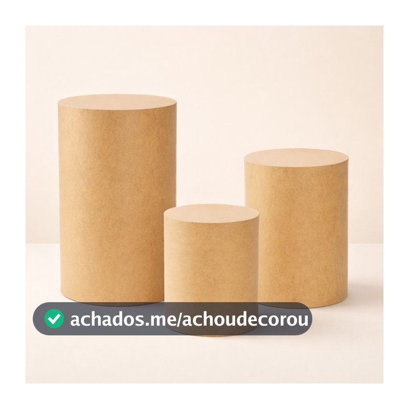 kit trio de cilindros em mdf premium festas eventos batizados aniversários casamento