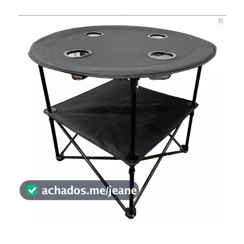 Mesa Dobrável Camping Pesca Com 4 Porta Copos Helplo