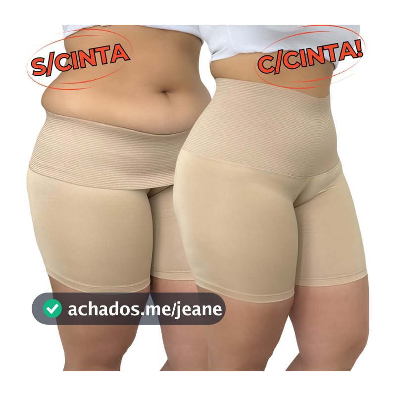 Cinta Short Modeladora Plus Size Short Feminina Alta Compressão