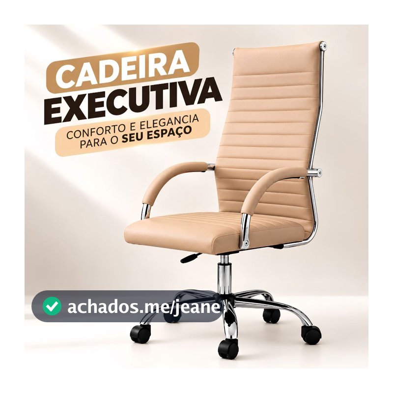 Cadeira Ergonômica Giratória Esteirinha Presidente Alta Estofada para Escritório