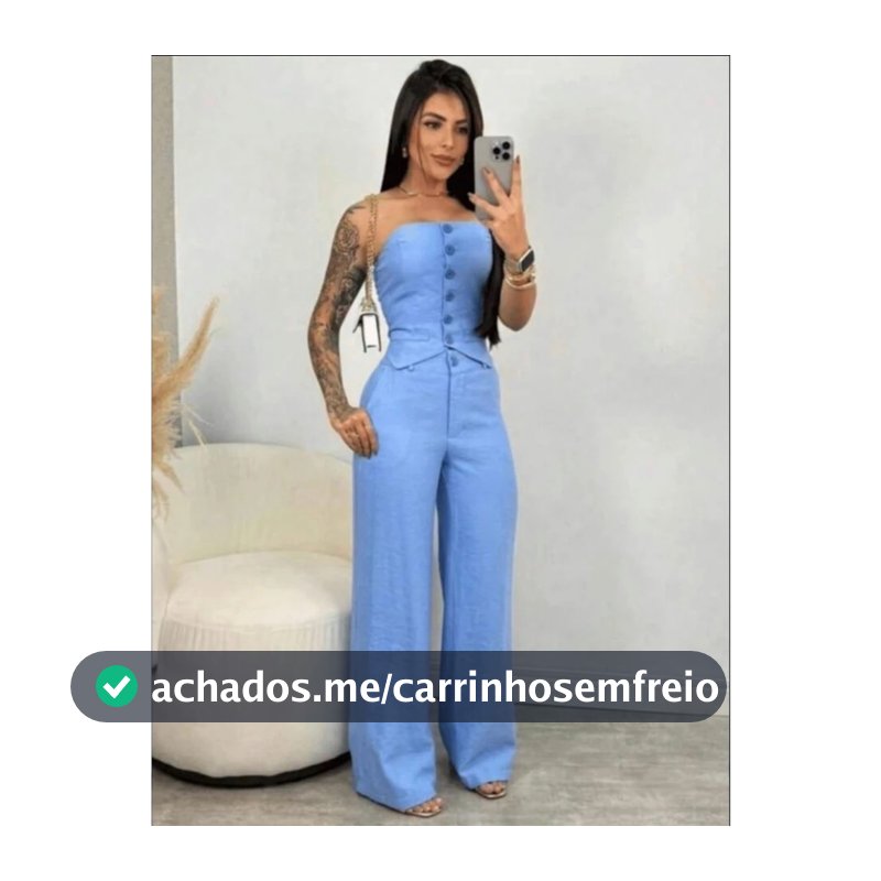 Conjunto Social TOMARA QUE CAIA CALÇA PANTALONA Alfaiataria Feminino