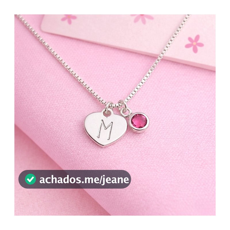 Colar Inicial com Ponto de Luz Banhado a Prata 925