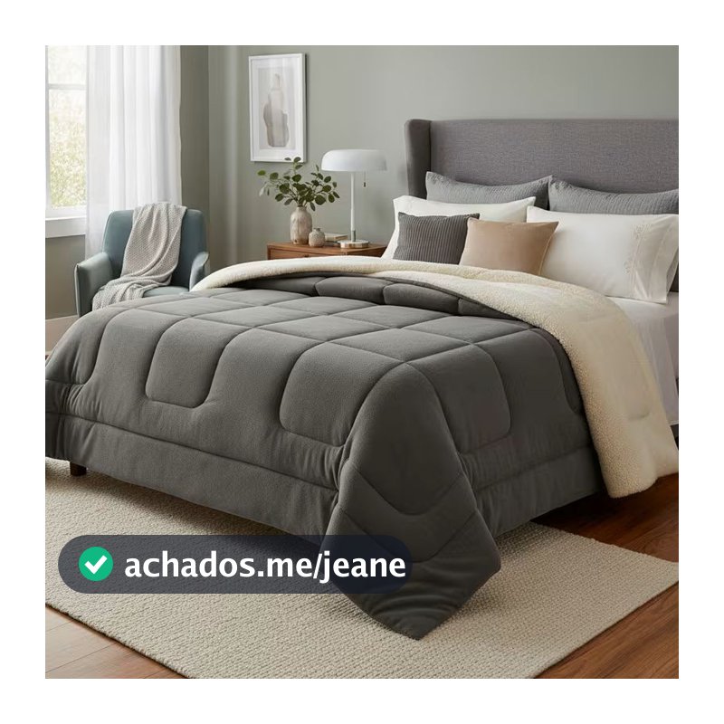 Cobertor Manta Cama Casal Sherpa Edredrom Pele de Carneiro para o Frio Toque Macio