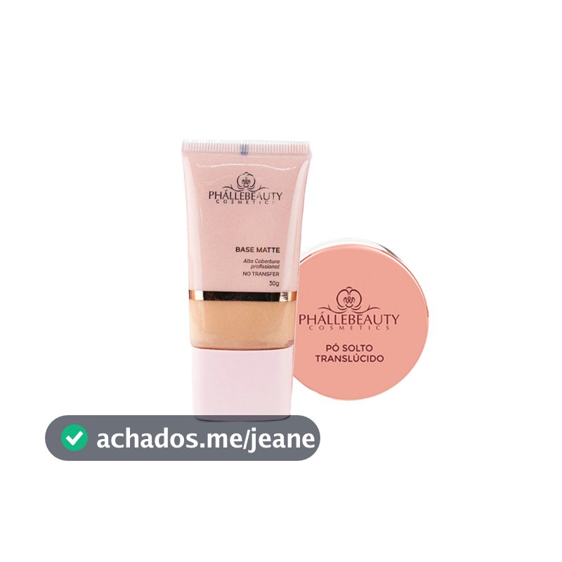 Kit Base Matte PhálleBeauty + Pó Translúcido PhálleBeauty