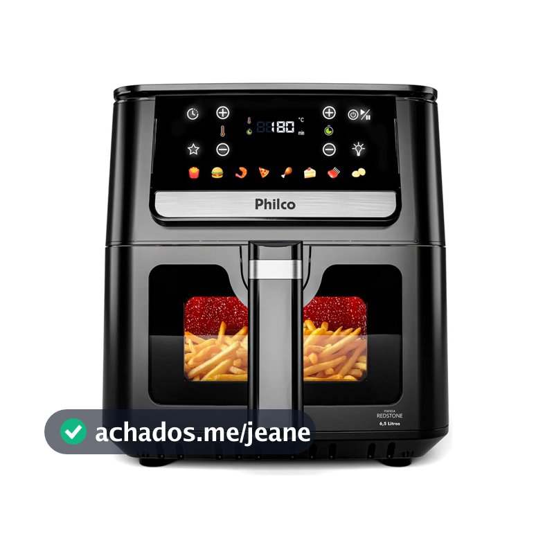 Air Fryer Philco Visor Glass 6,5 Litros Redstone PAF65A 127v