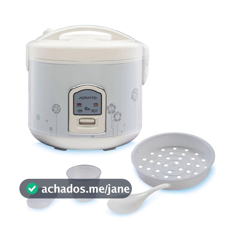 Panela De Arroz Elétrica Riso PA6X Branco 127v ou  220v - Agratto